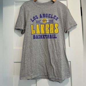 Los Angeles Lakers and gray basketball tshirt
